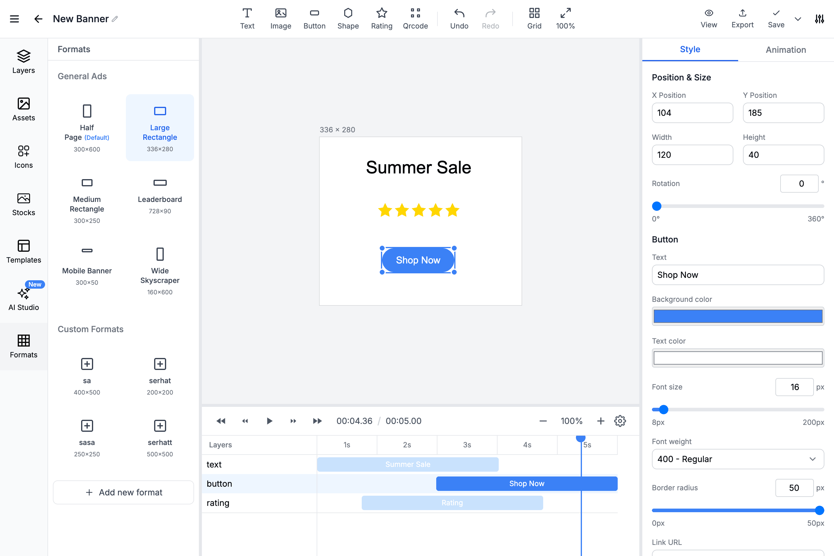 Banner.so editor interface